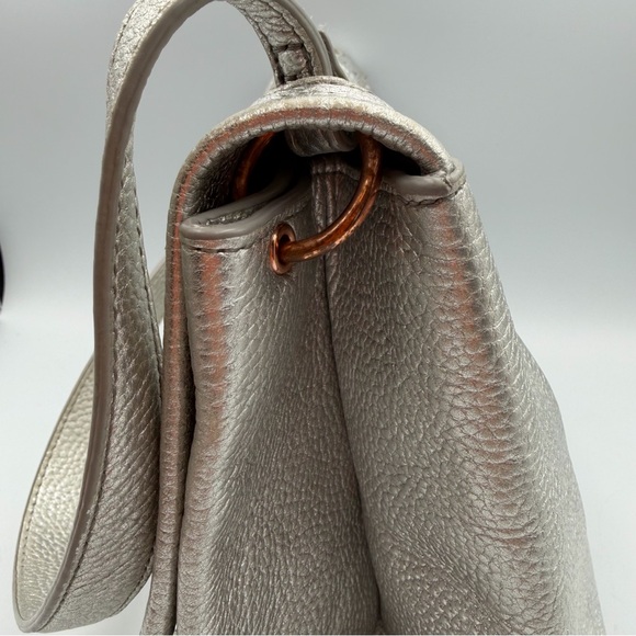 Ted Baker Silver Leather Shoulder Bag Pink Bow Lining main image 9